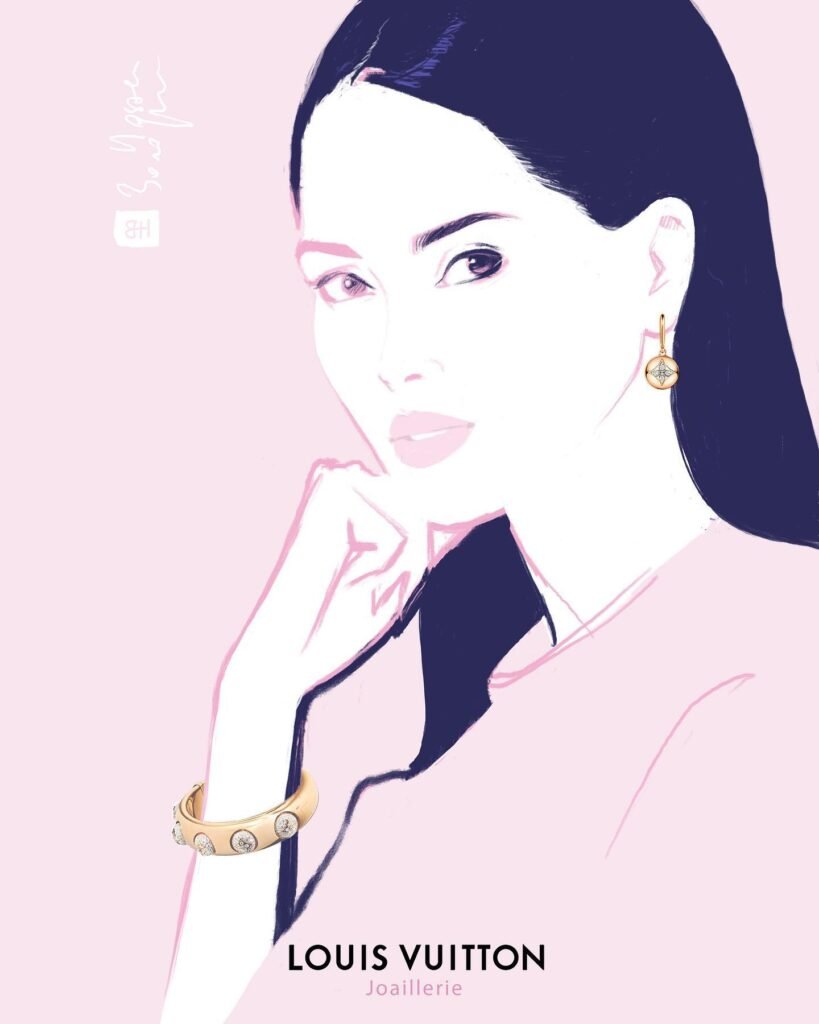 Portrait réalisé en live pour Louis Vuitton Joaillerie