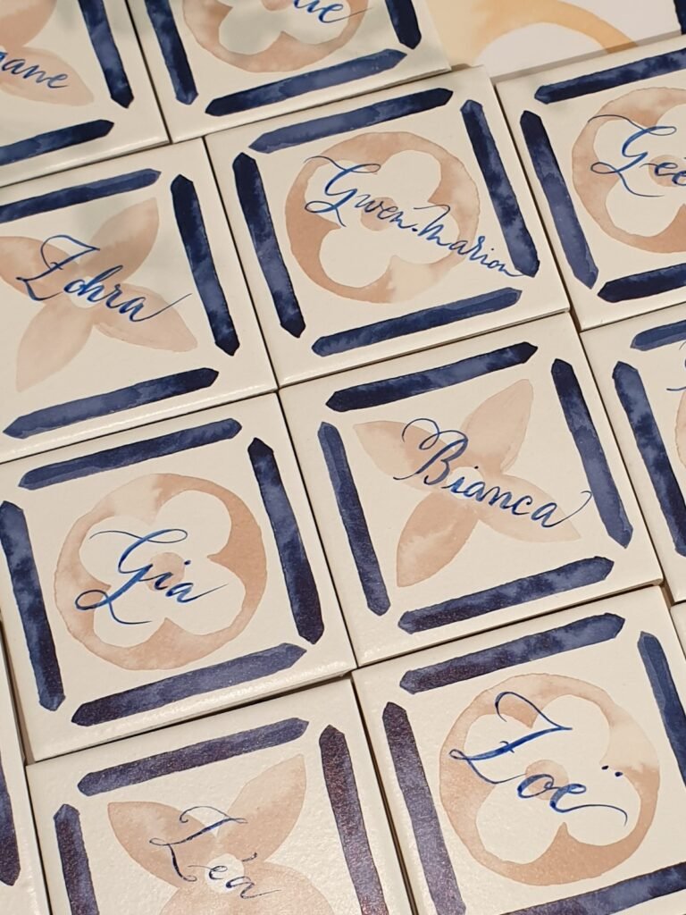 Cartes personnalisées à la calligraphie, réalisées en direct