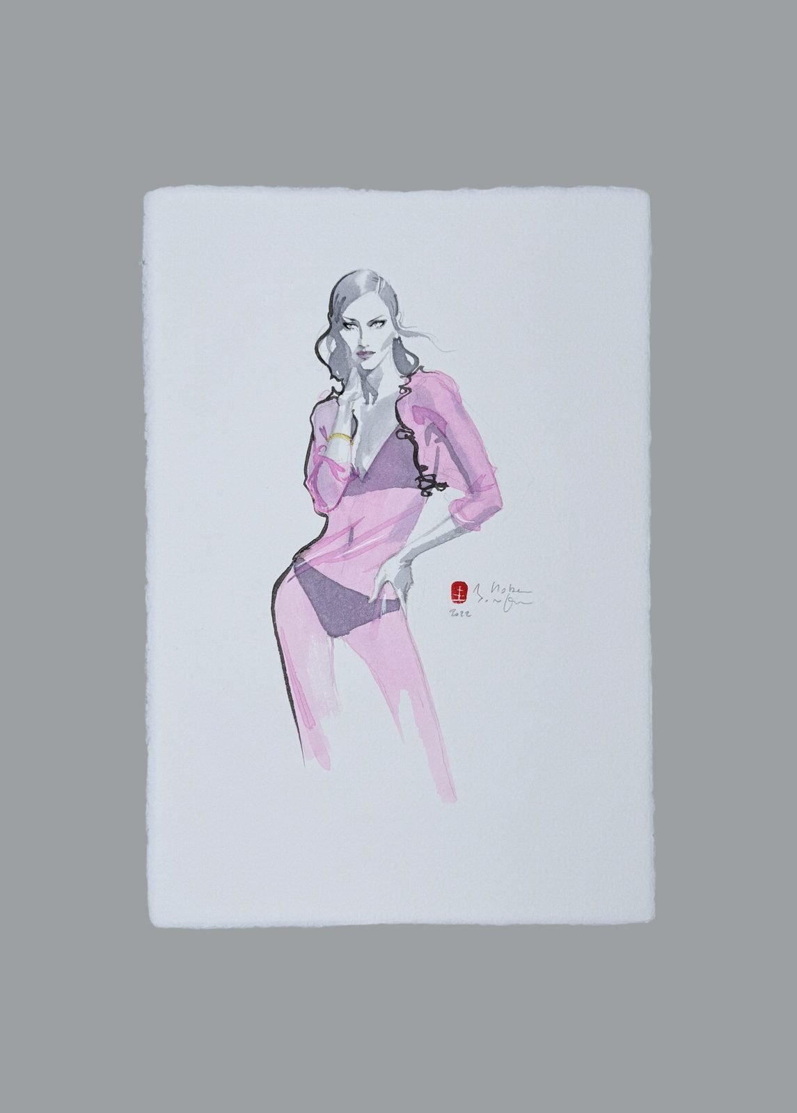 Bella Rosa, dessin original de mode de Hossein Borojeni