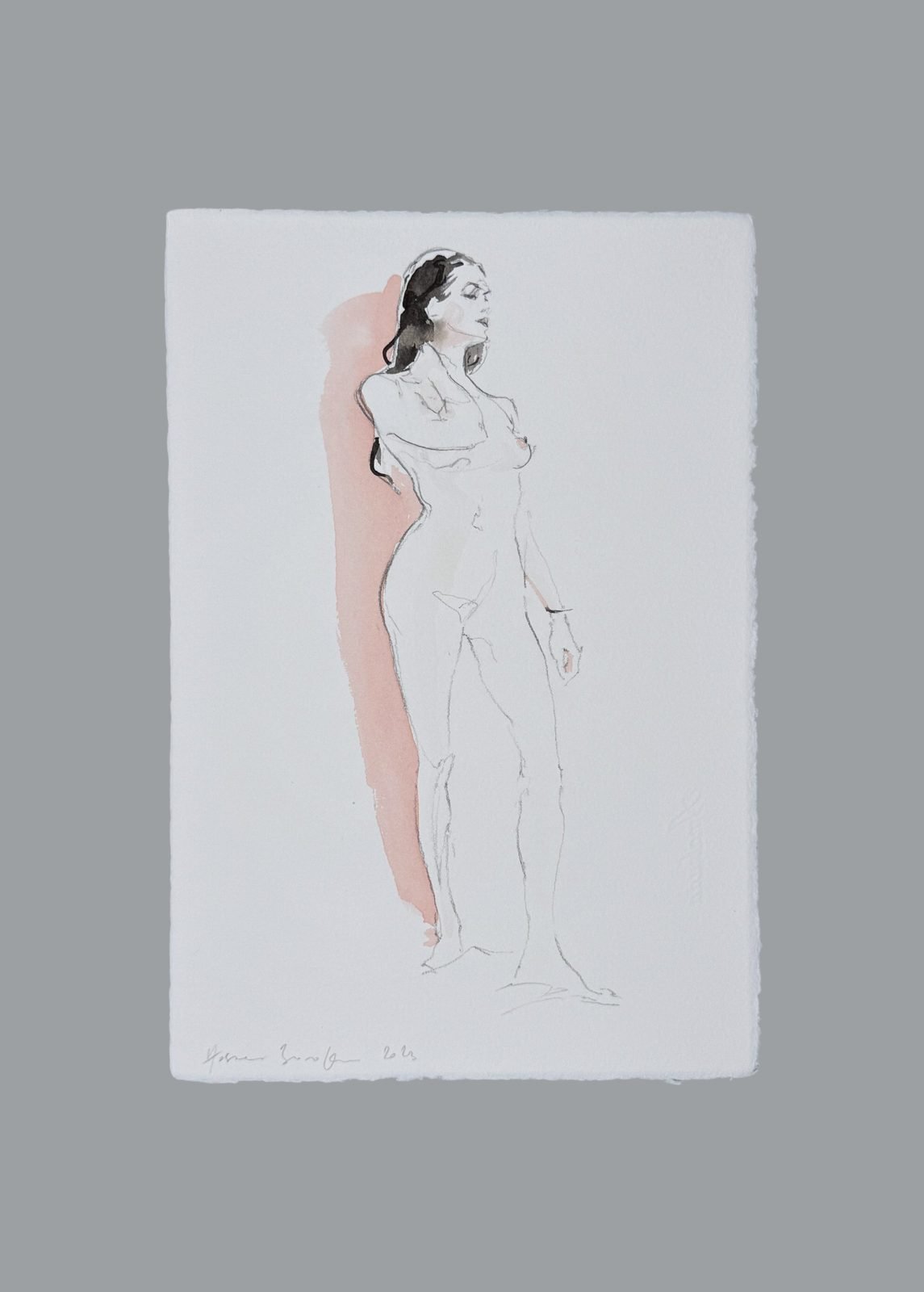 Élégance Nue, dessin original de mode de Hossein Borojeni