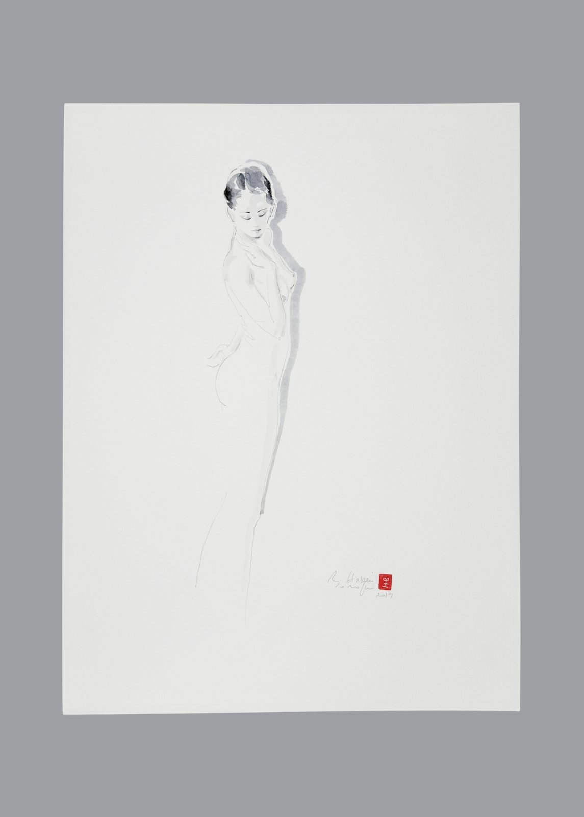 La Ligne, dessin original de mode de Hossein Borojeni