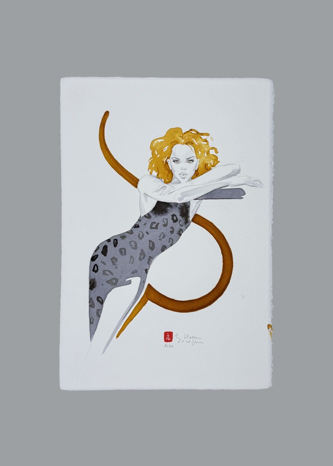 Lionne, dessin original de mode de Hossein Borojeni