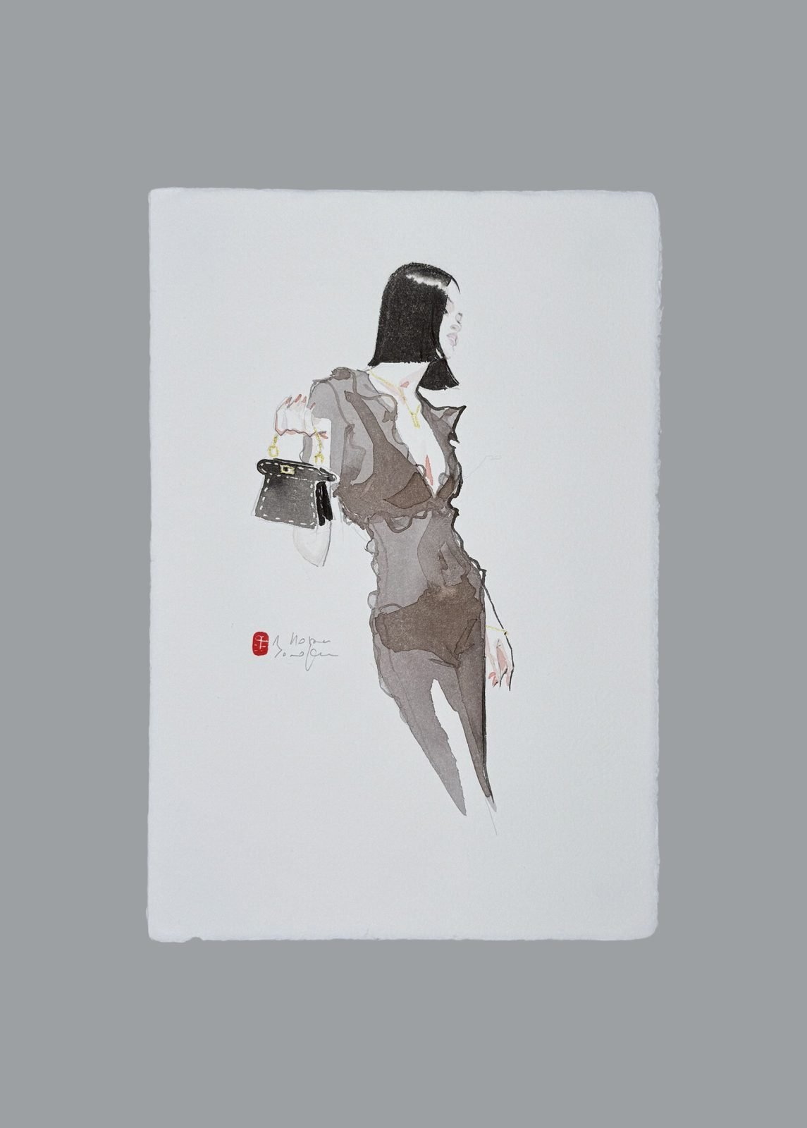 Velours d'Allure, dessin original de mode de Hossein Borojeni