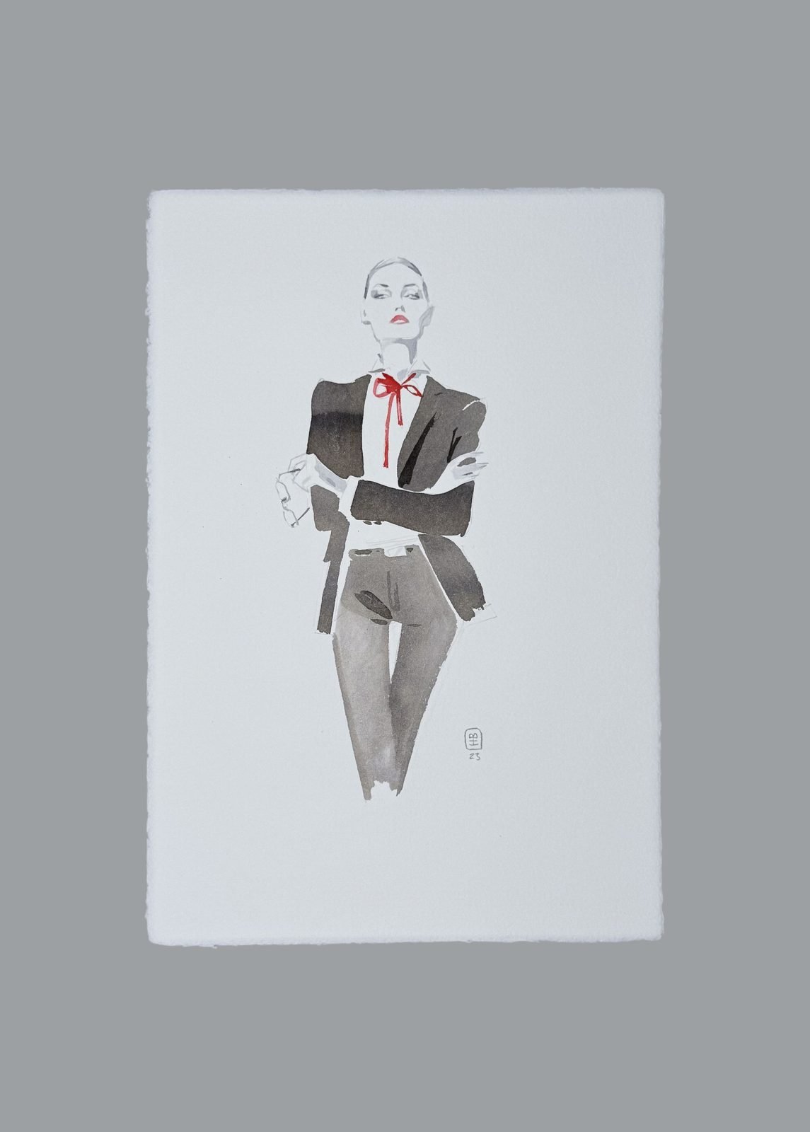 Working Girl, dessin original de mode de Hossein Borojeni
