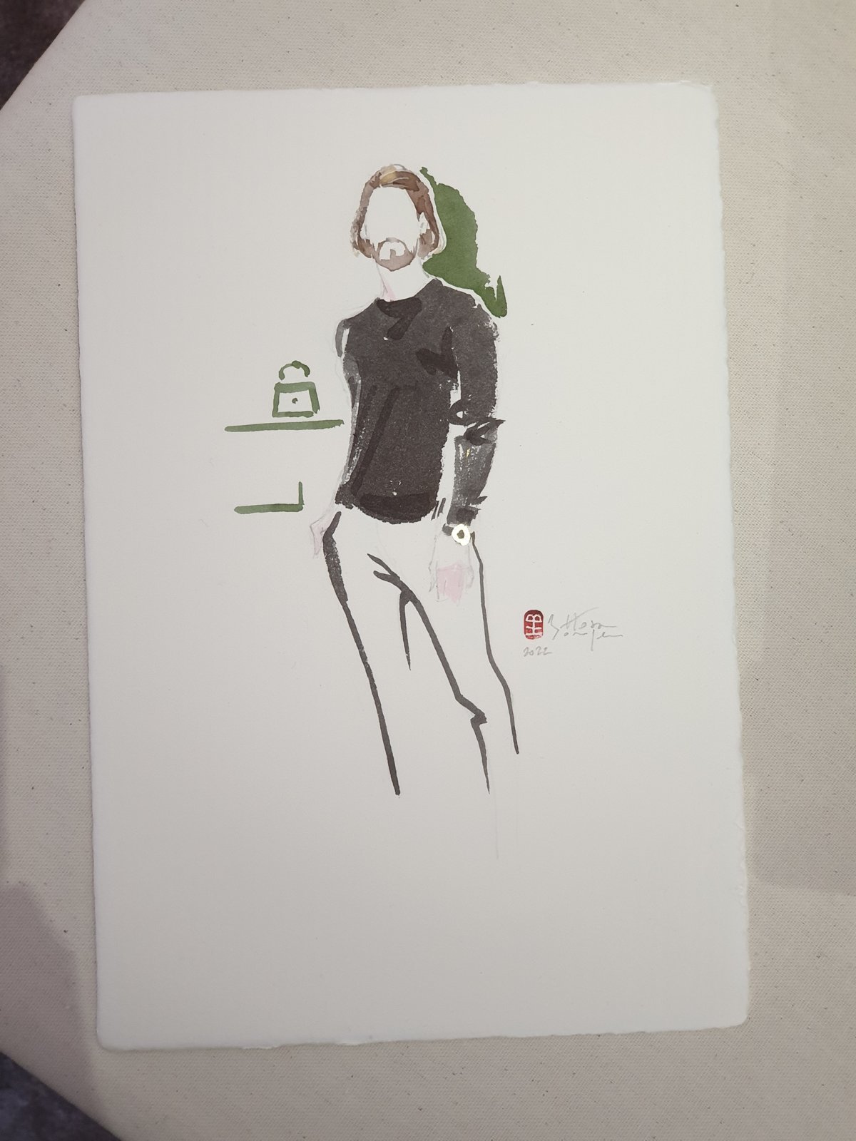 Silhouette dessinée en direct pour Louis Vuitton à Courchevel