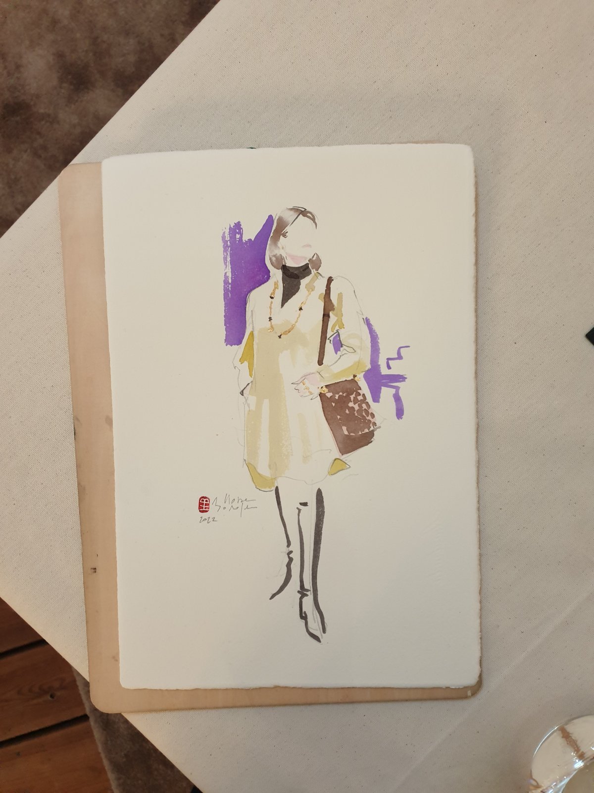Silhouette dessinée en direct pour Louis Vuitton à Courchevel